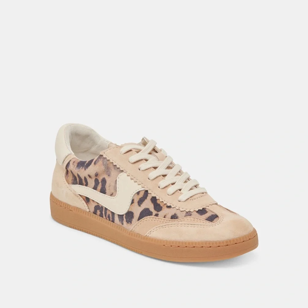 New Dolce Vita Notice Leopard Suede Sneakers - Picture 3 of 6
